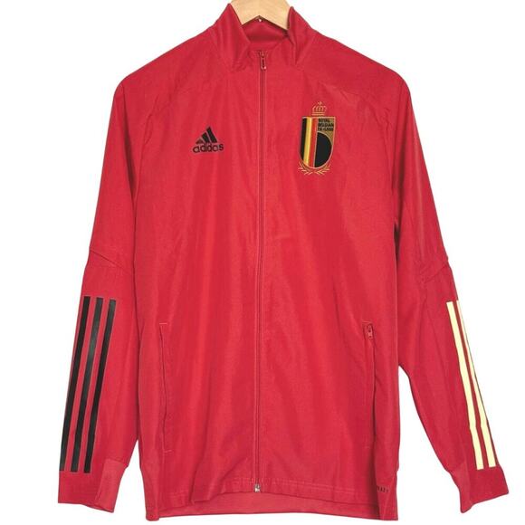 NWT Adidas Belgium Presentation Jacket Juniors Size 13-14 (Large) Glory Red - Picture 3 of 12